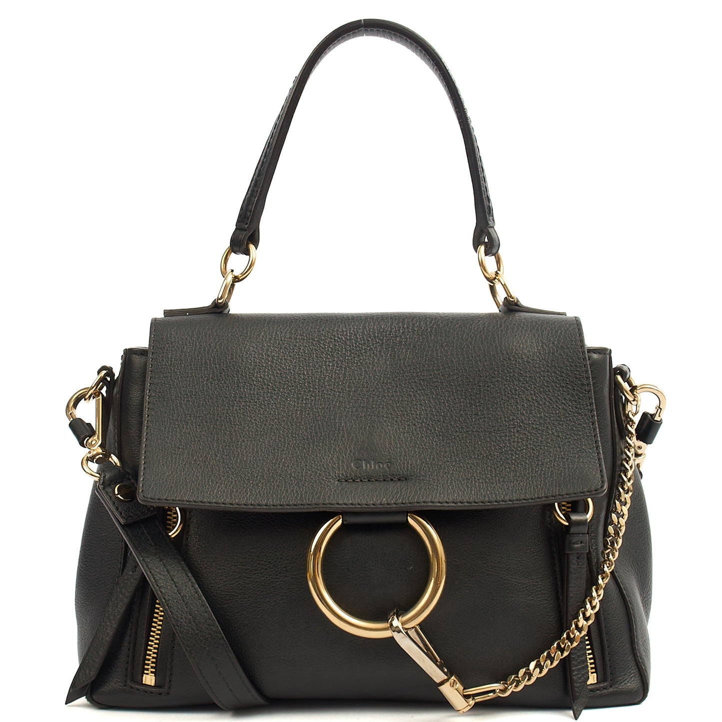 Chloe Top Handle Faye - Medium in Black, Calfskin Leather — Alternate View 7