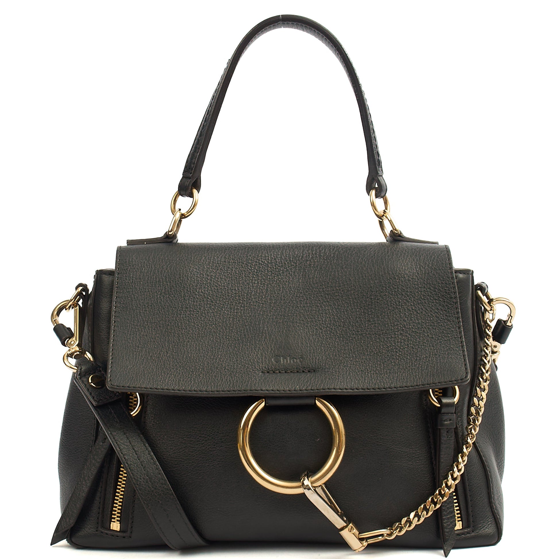 Chloe Top Handle Faye - Medium in Black, Calfskin Leather — Alternate View 13