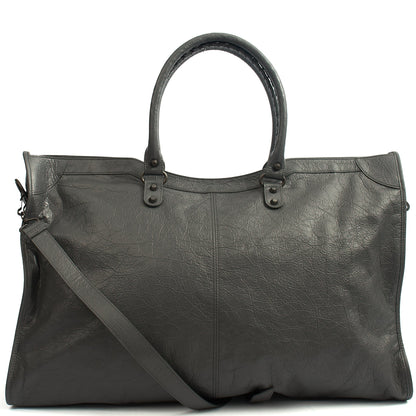 Balenciaga Tote Classic City - XL in Grey, Agneau (Lambskin) — Back View