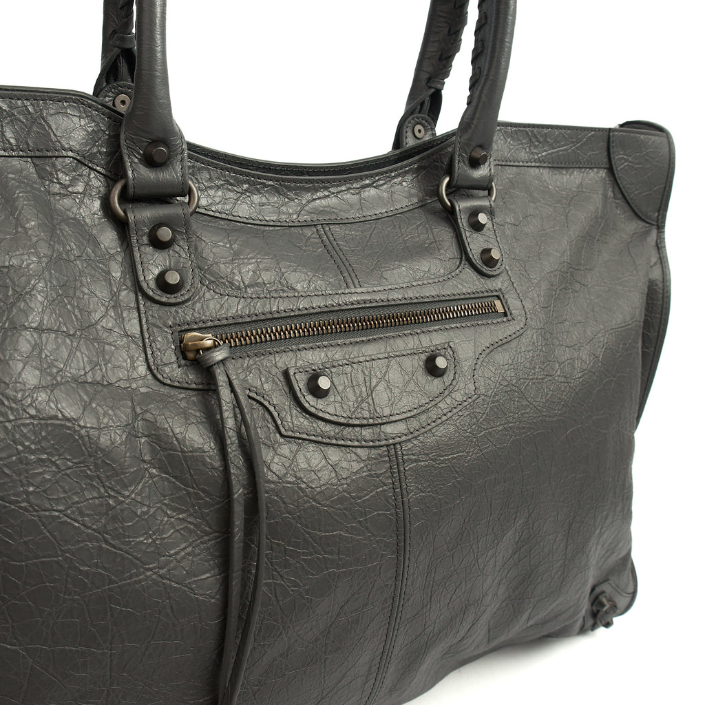 Balenciaga Tote Classic City - XL in Grey, Agneau (Lambskin) — Lifestyle View
