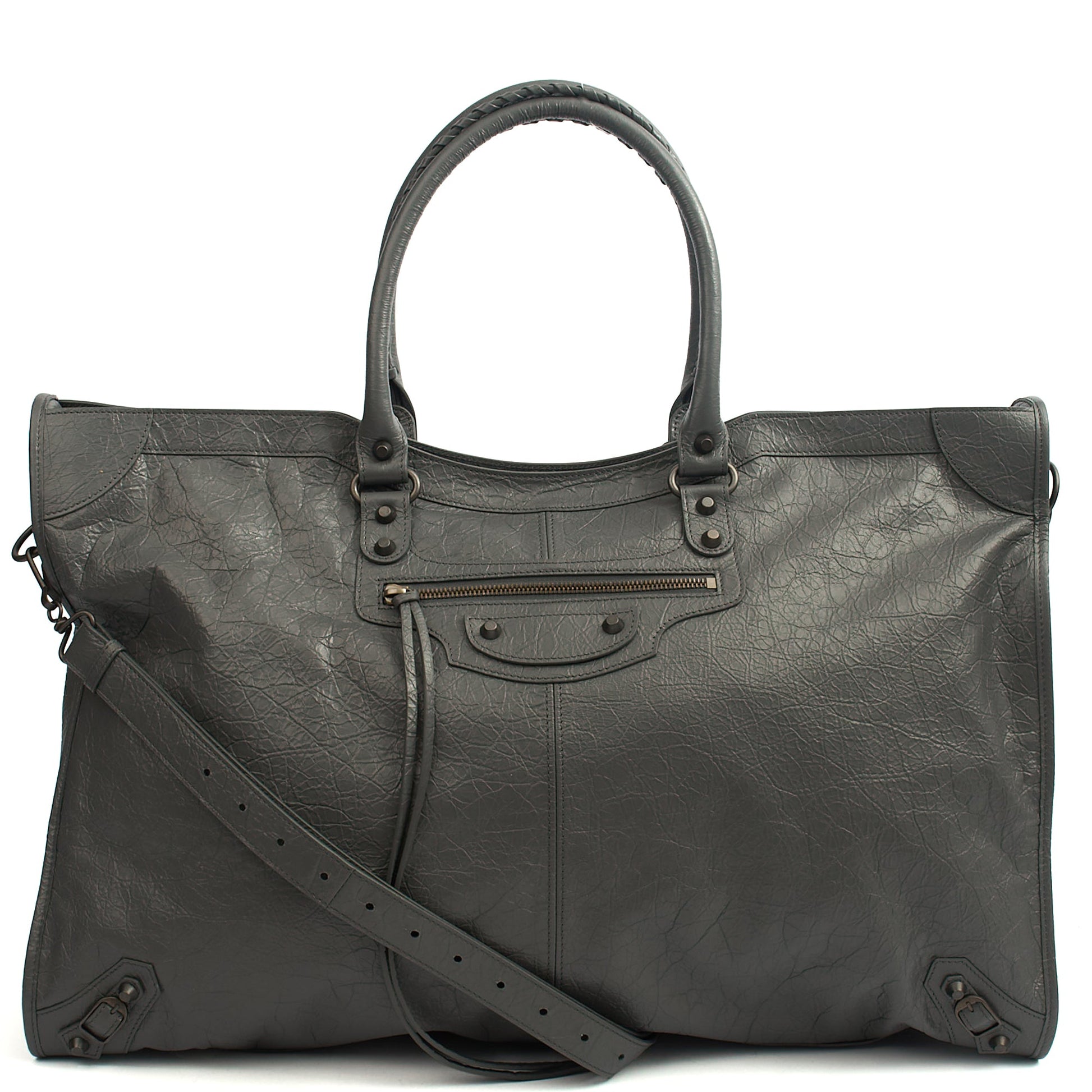 Balenciaga Tote Classic City - XL in Grey, Agneau (Lambskin) — Front View