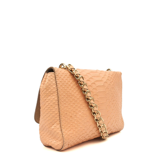 Mulberry Shoulder Bag Cecily  in Coral Orange, Exotic Effect Leather — Side View