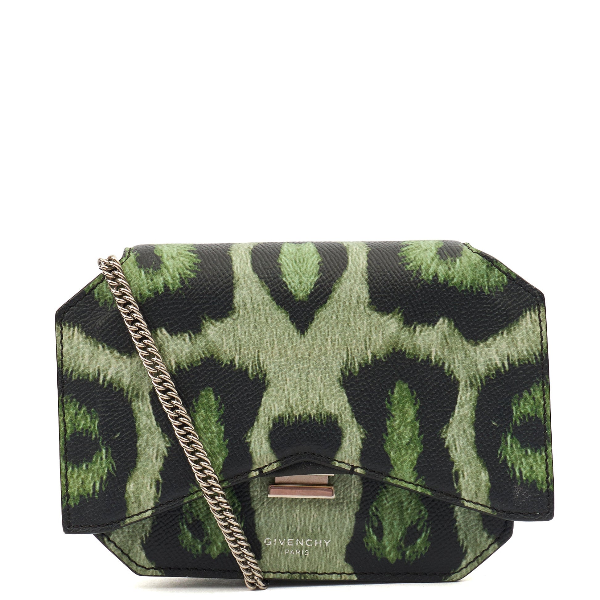 Givenchy Cross Body Pandora Box in Green, Box Calfskin — Front View