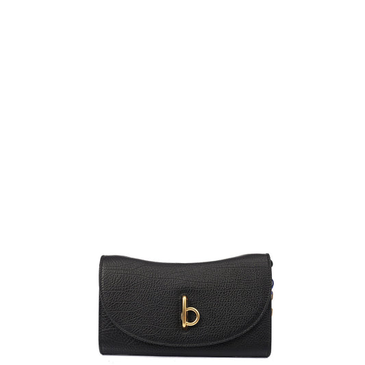 Burberry Cross Body Mini Rocking Horse Bag in Black, Leather — Front View