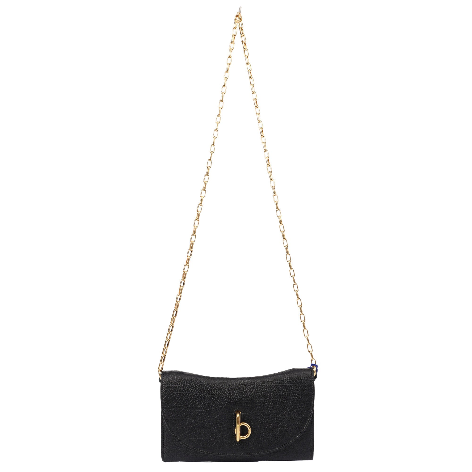 Burberry Cross Body Mini Rocking Horse Bag in Black, Leather — Detail View