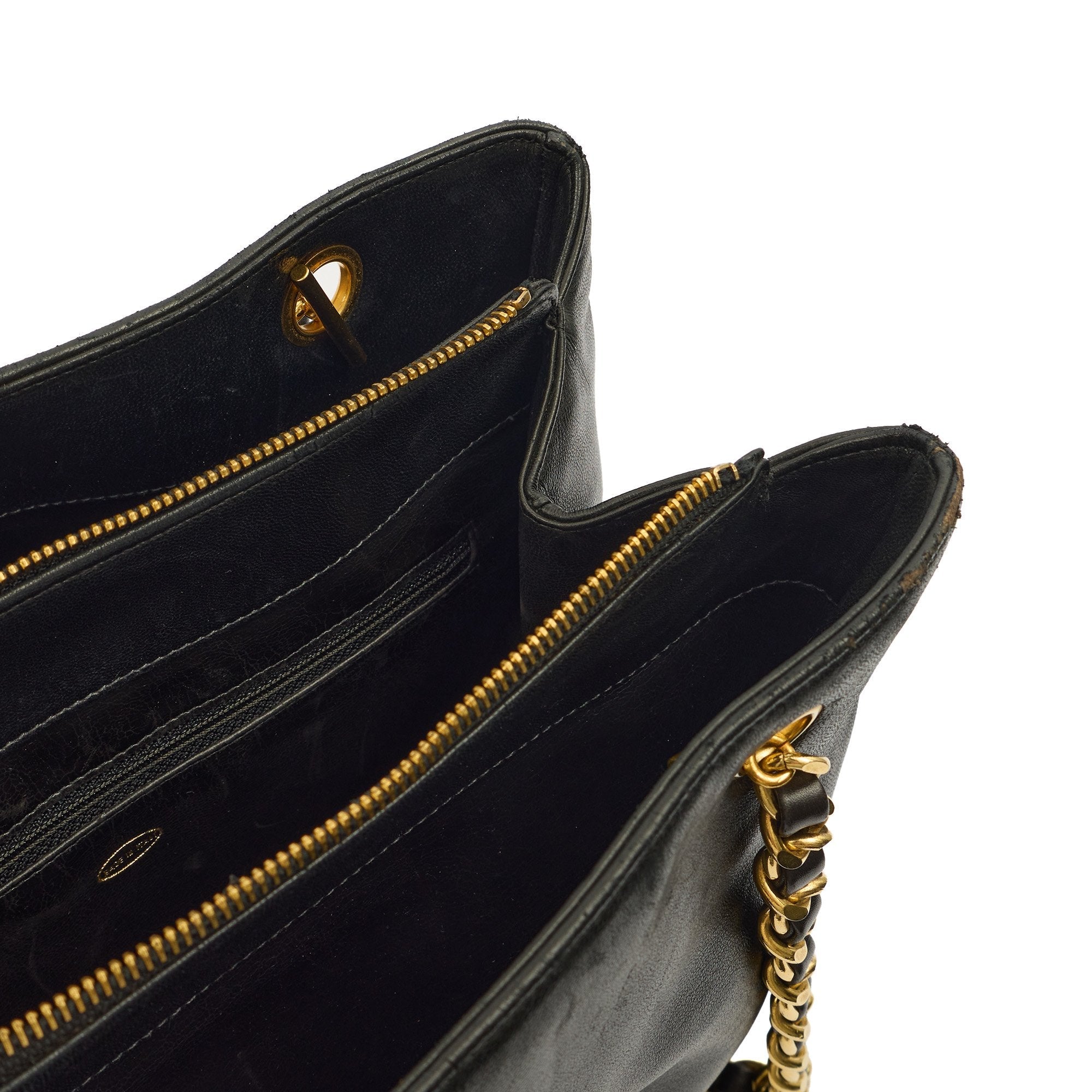 Chanel Tote Vintage Tote in Black, Lambskin Leather — Alternate View 10