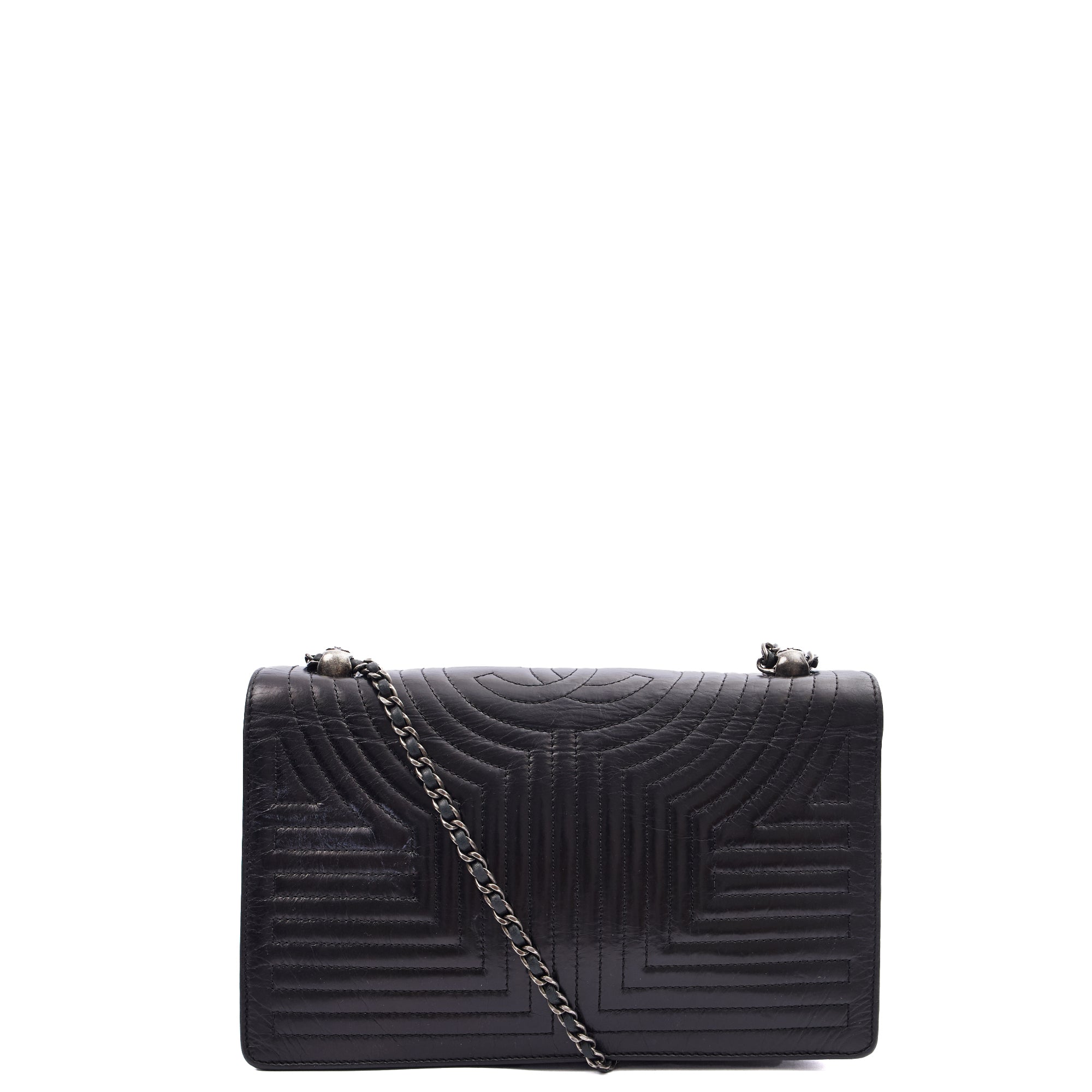 Chanel Shoulder Bag Flap Bag in Black, Calfskin Leather — Alternate View 13