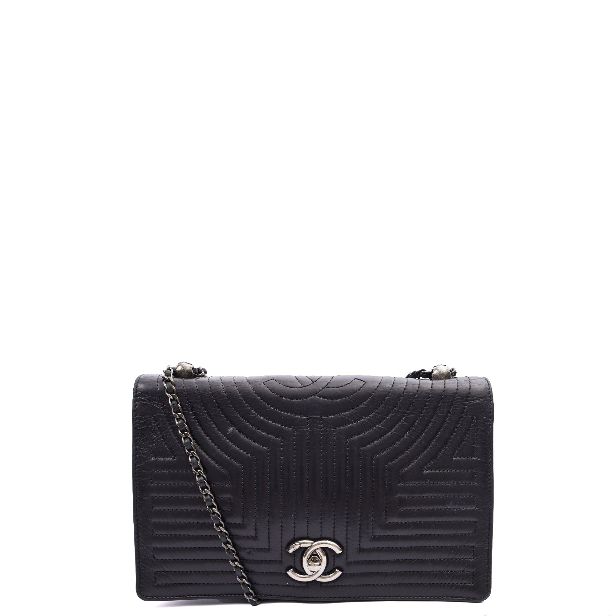 Chanel Shoulder Bag Flap Bag in Black, Calfskin Leather — Alternate View 21