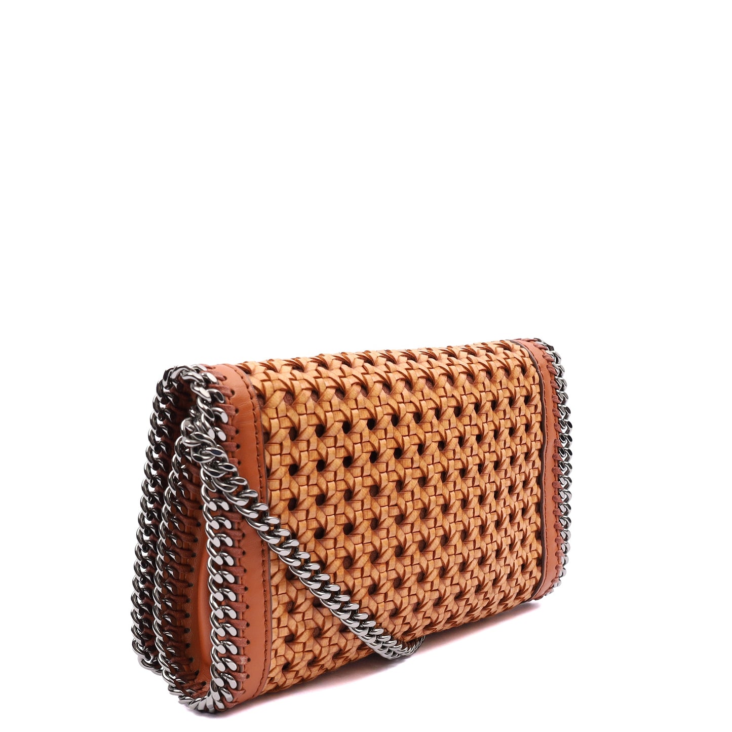 Stella McCartney Shoulder Bag Falabella Clutch in Orange, Leather — Side View