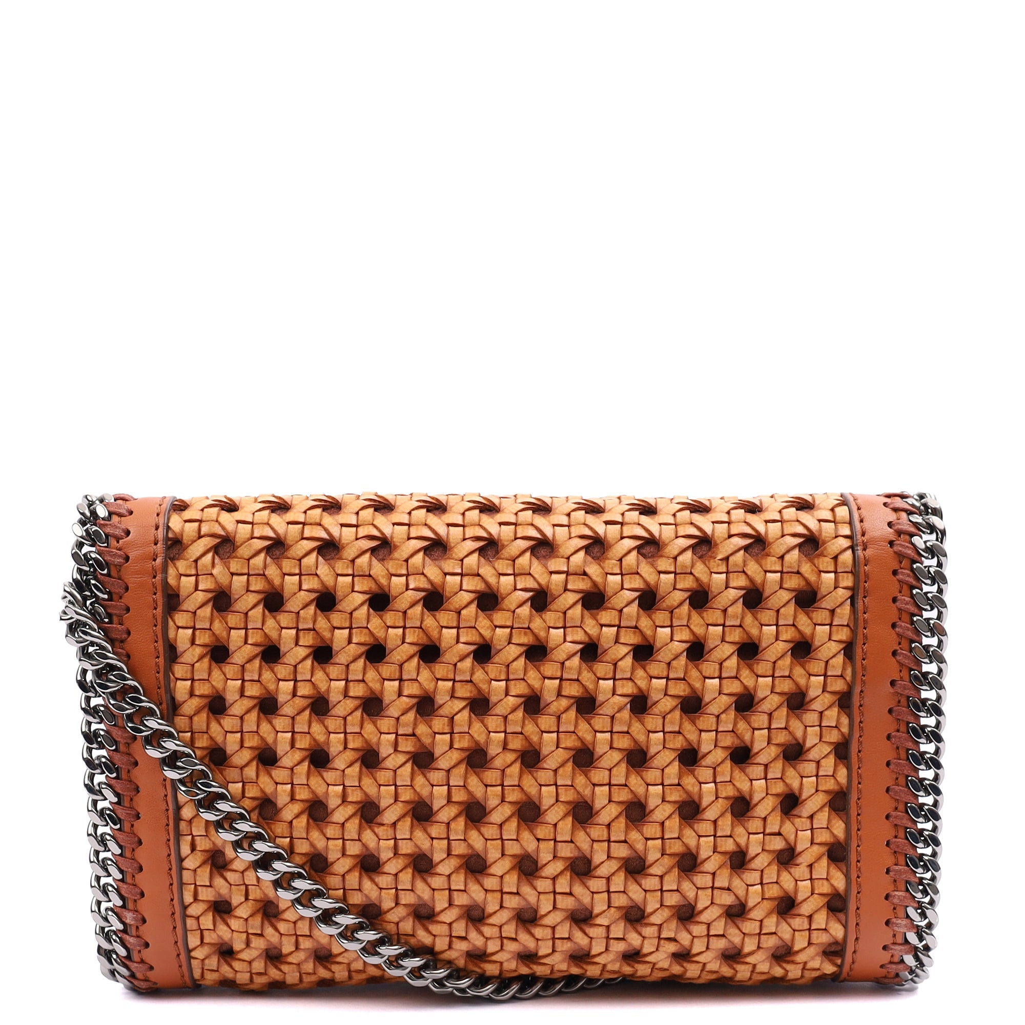 Stella McCartney Shoulder Bag Falabella Clutch in Orange, Leather — Back View