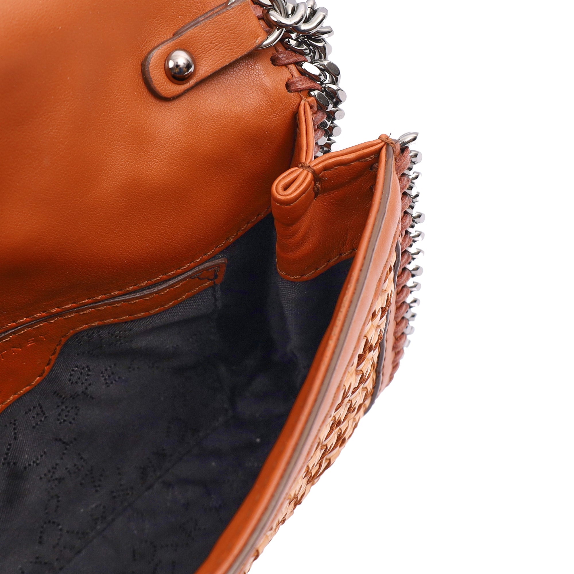 Stella McCartney Shoulder Bag Falabella Clutch in Orange, Leather — Detail View