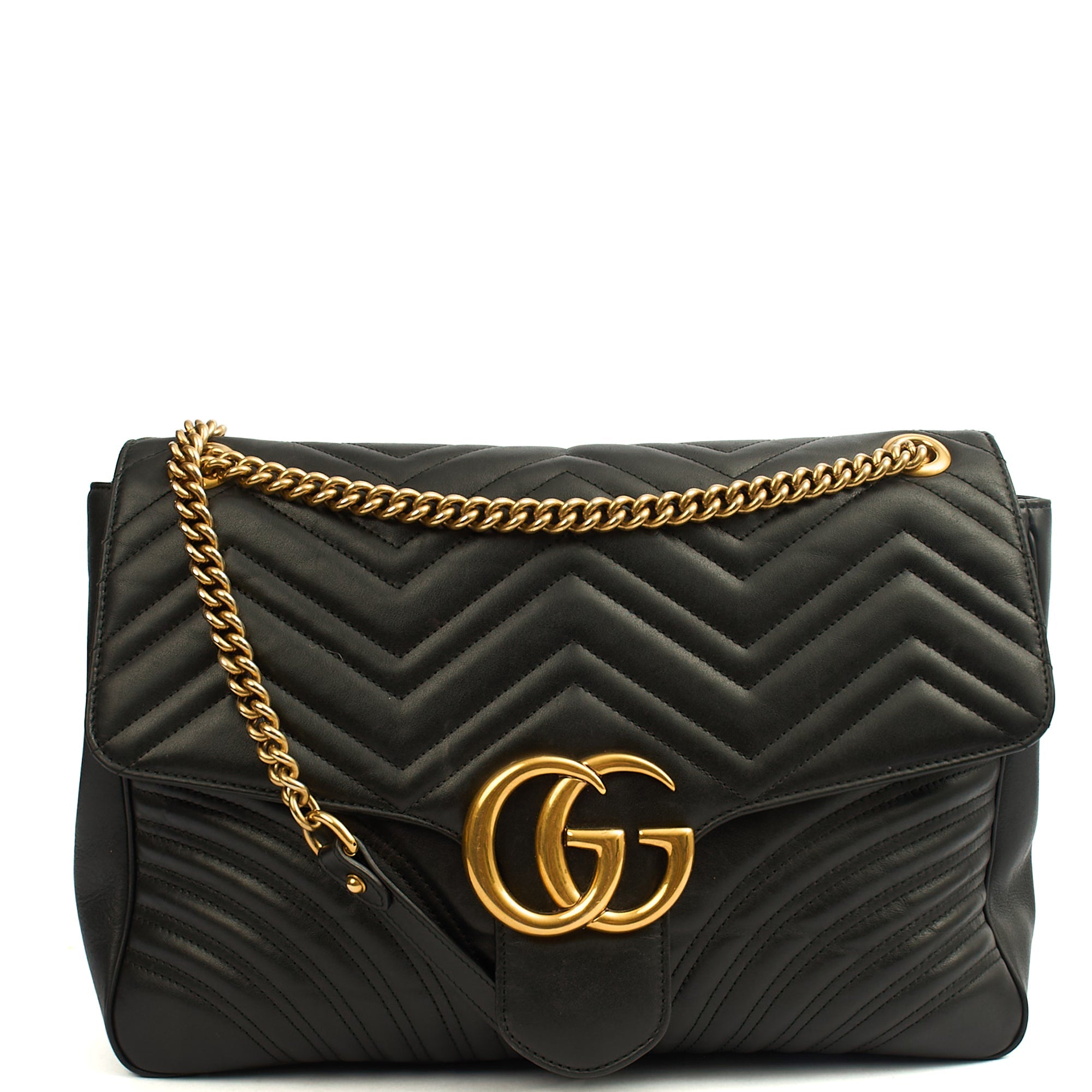 Gucci Shoulder Bag Marmont Shoulder Flap - Large in Black, Leather — Alternate View 7