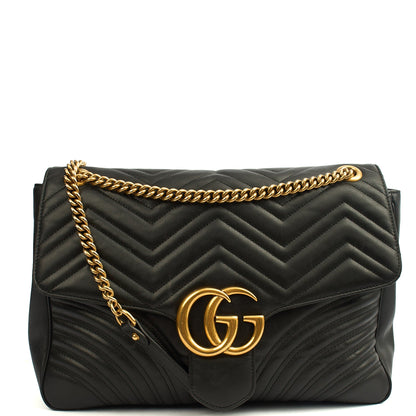 Gucci Shoulder Bag Marmont Shoulder Flap - Large in Black, Leather — Alternate View 7