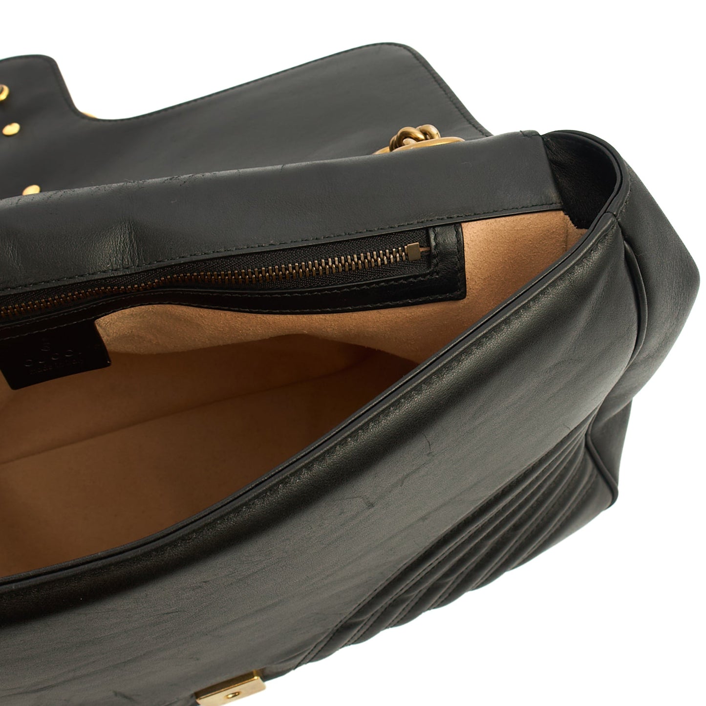 Gucci Shoulder Bag Marmont Shoulder Flap - Large in Black, Leather — Alternate View 11