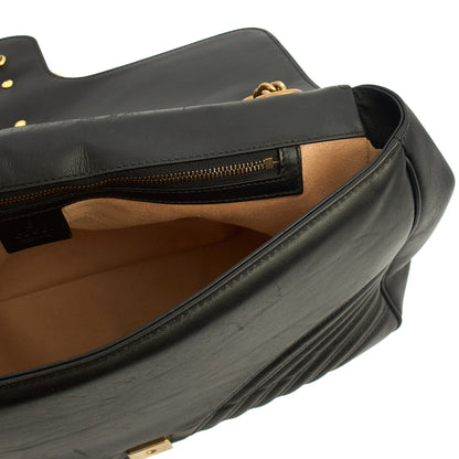 Gucci Shoulder Bag Marmont Shoulder Flap - Large in Black, Leather — Alternate View 11