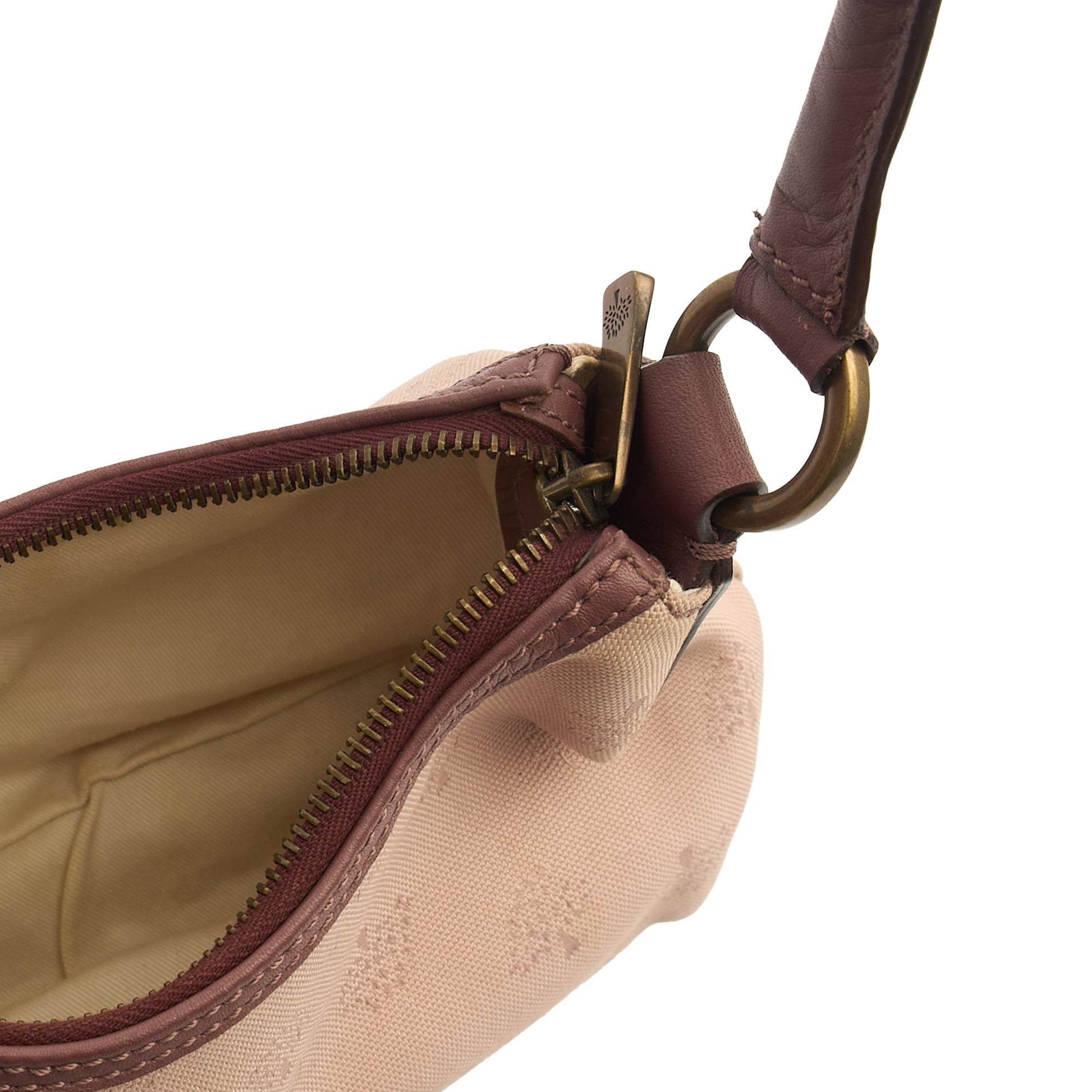 Mulberry Shoulder Bag Vintage Tote  in Purple, Fabric — Detail View