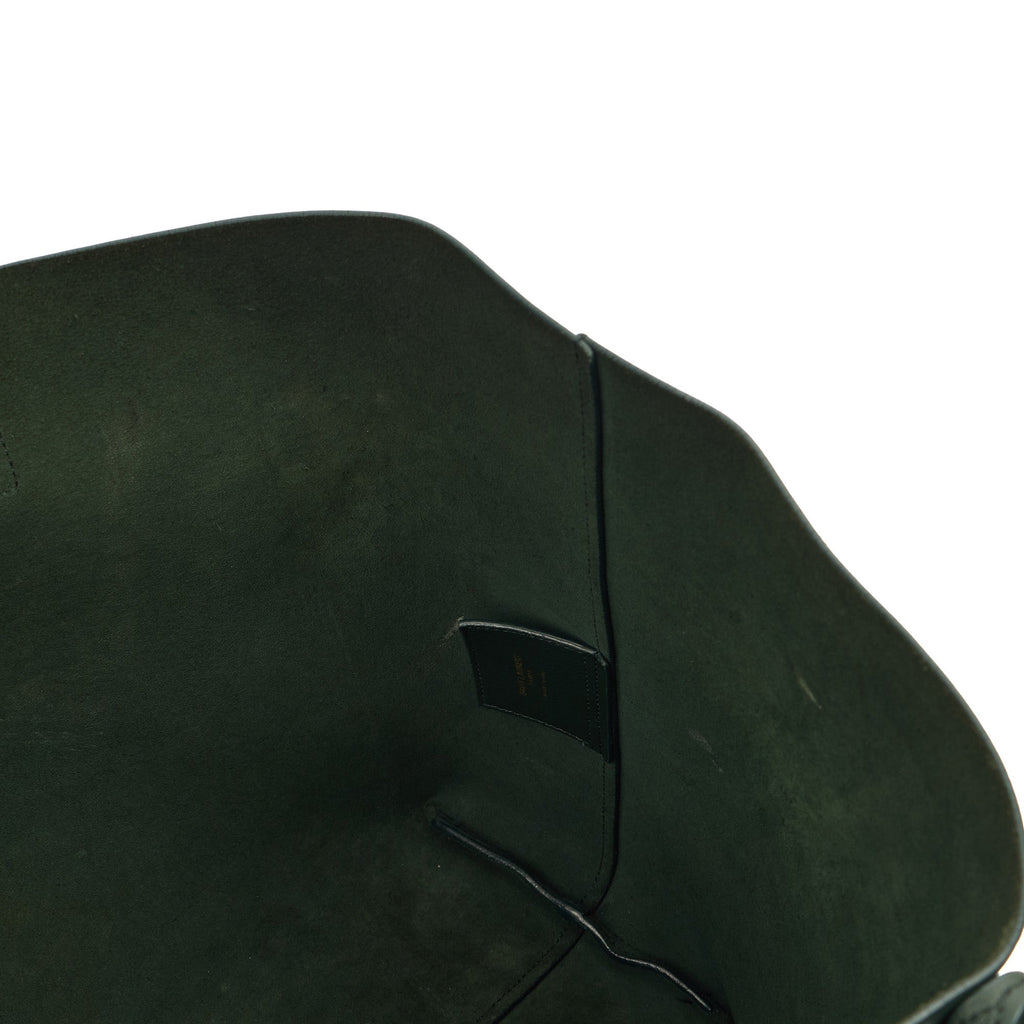Saint Laurent Tote Shopping East West in Green, Calfskin Leather — Alternate View 9