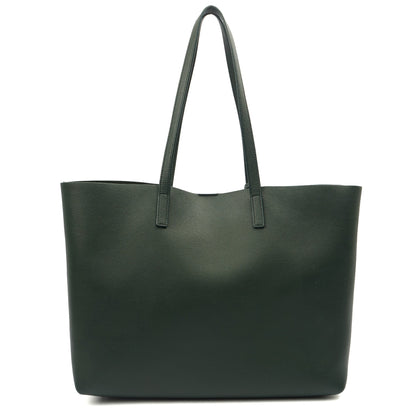 Saint Laurent Tote Shopping East West in Green, Calfskin Leather — Top View