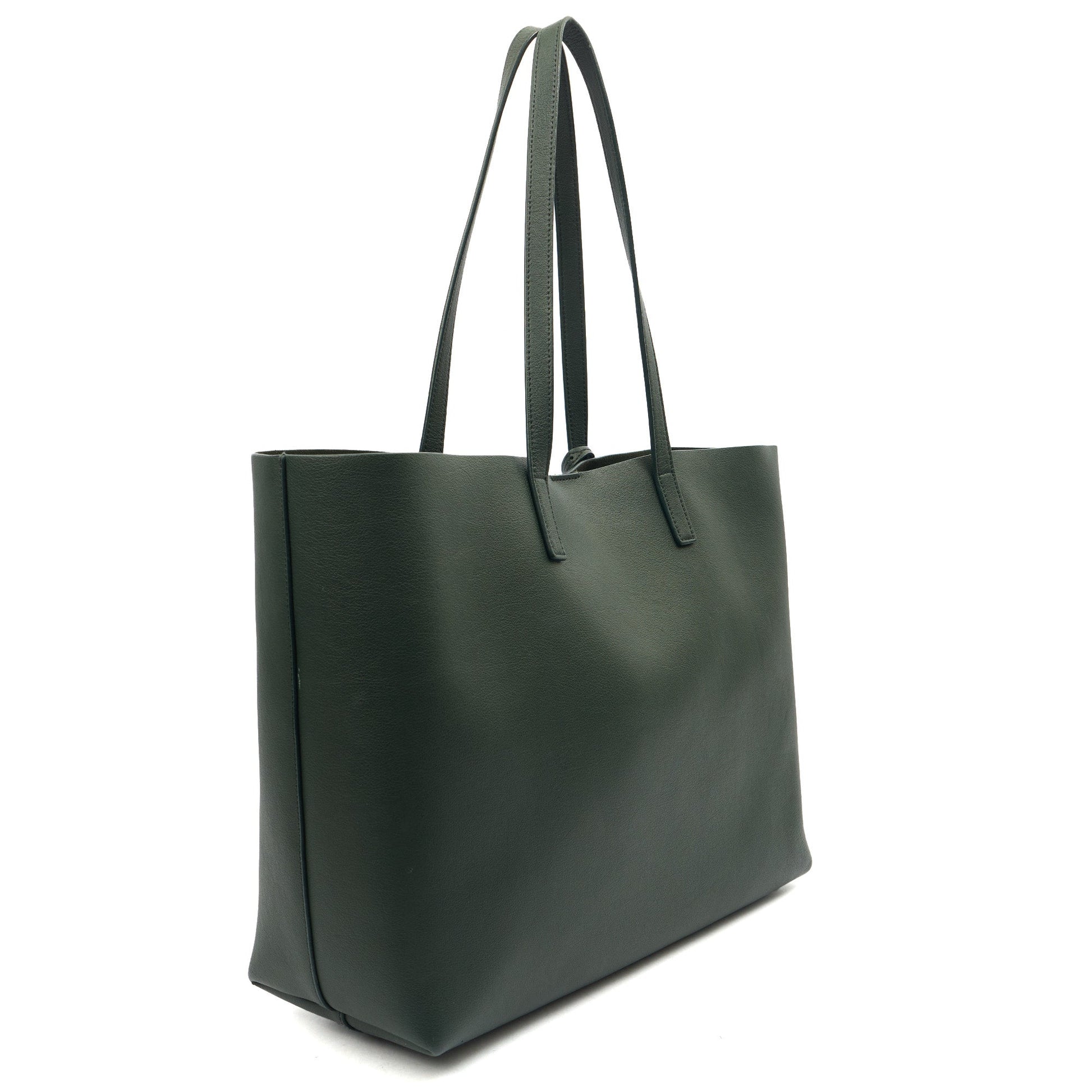 Saint Laurent Tote Shopping East West in Green, Calfskin Leather — Alternate View 12