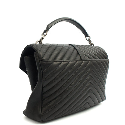 Saint Laurent Cross Body College - Large in Black, Leather — Back View