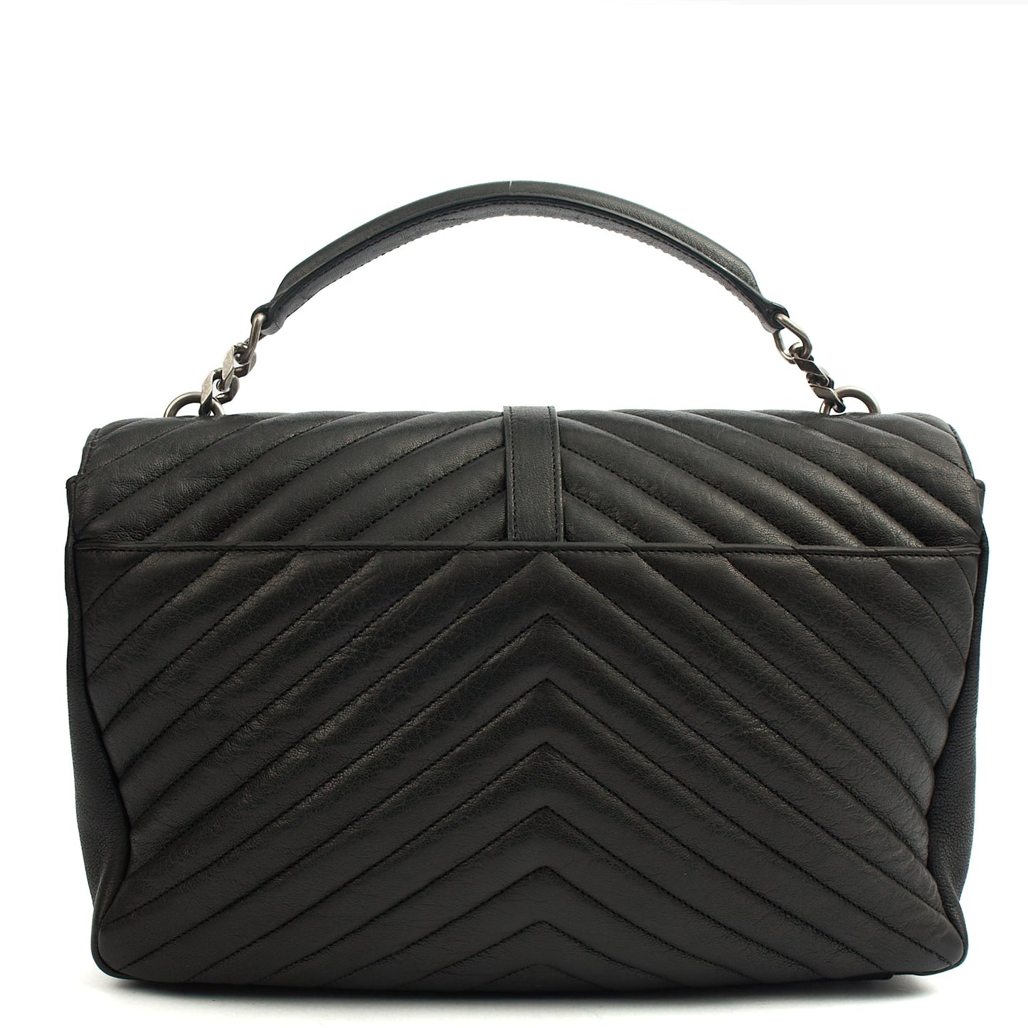 Saint Laurent Cross Body College - Large in Black, Leather — Top View