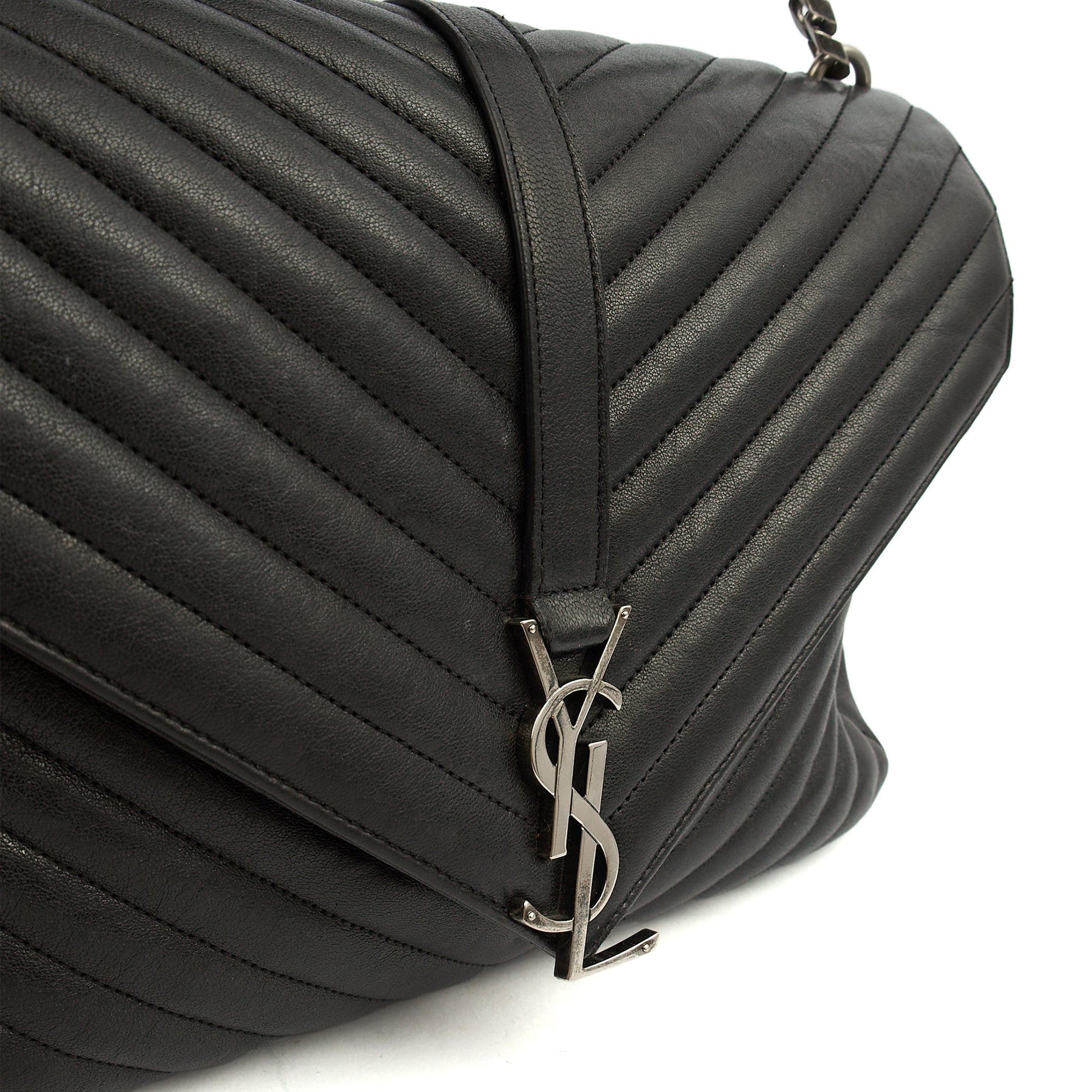 Saint Laurent Cross Body College - Large in Black, Leather — Alternate View 9