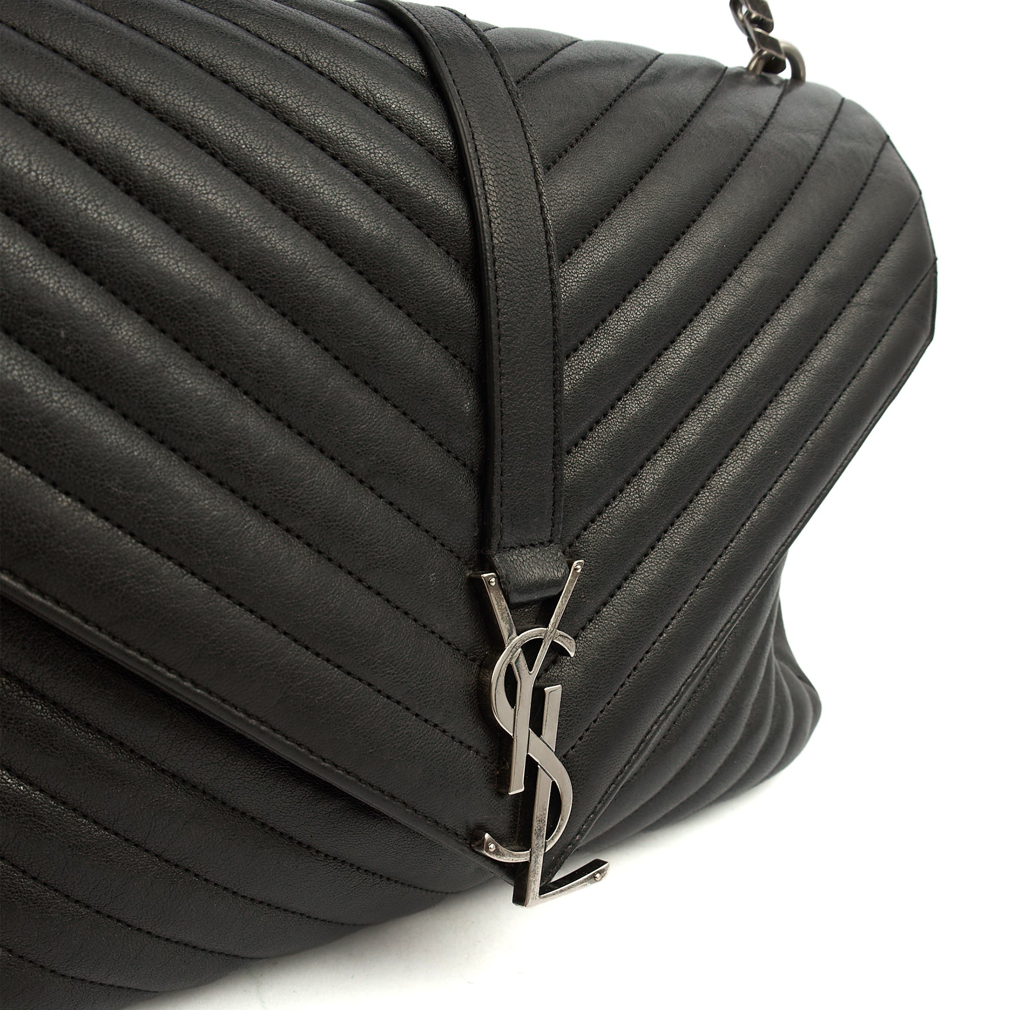 Saint Laurent Cross Body College - Large in Black, Leather — Alternate View 9