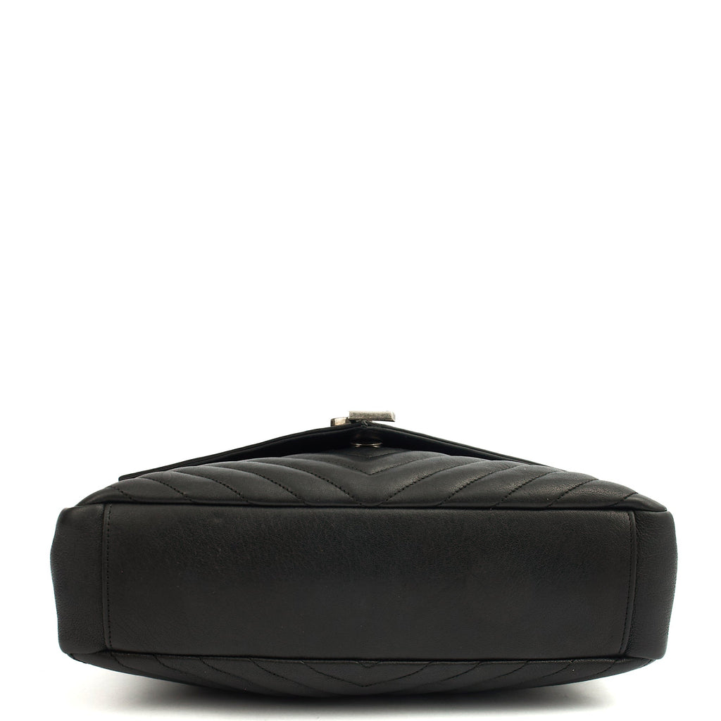 Saint Laurent Cross Body College - Large in Black, Leather — Detail View