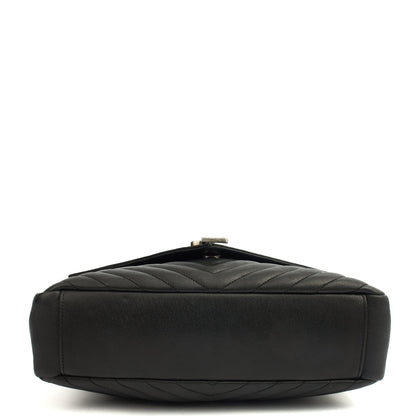 Saint Laurent Cross Body College - Large in Black, Leather — Detail View