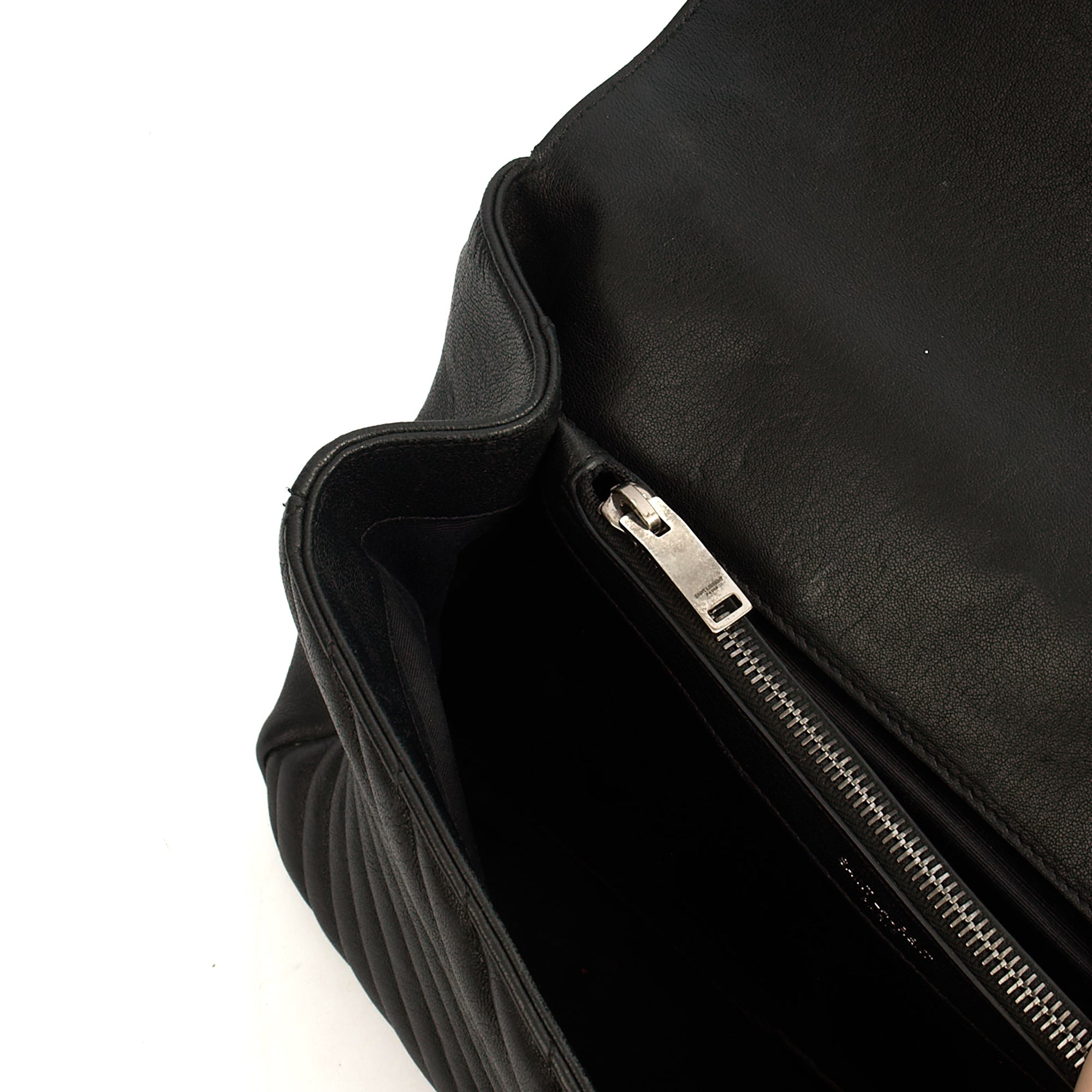 Saint Laurent Cross Body College - Large in Black, Leather — Alternate View 7