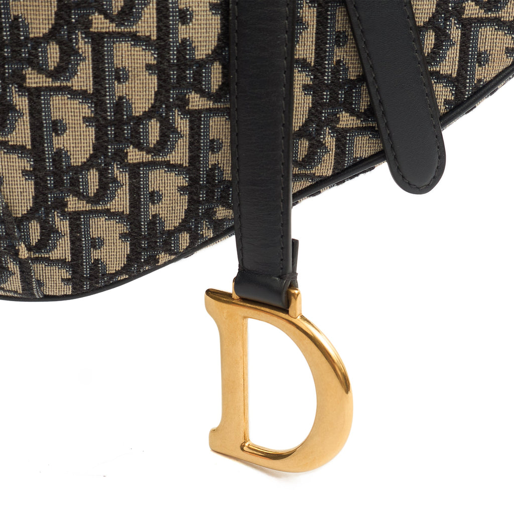 Christian Dior Shoulder Bag Saddle Bag in Blue, Dior Oblique Embroidery — Alternate View 7
