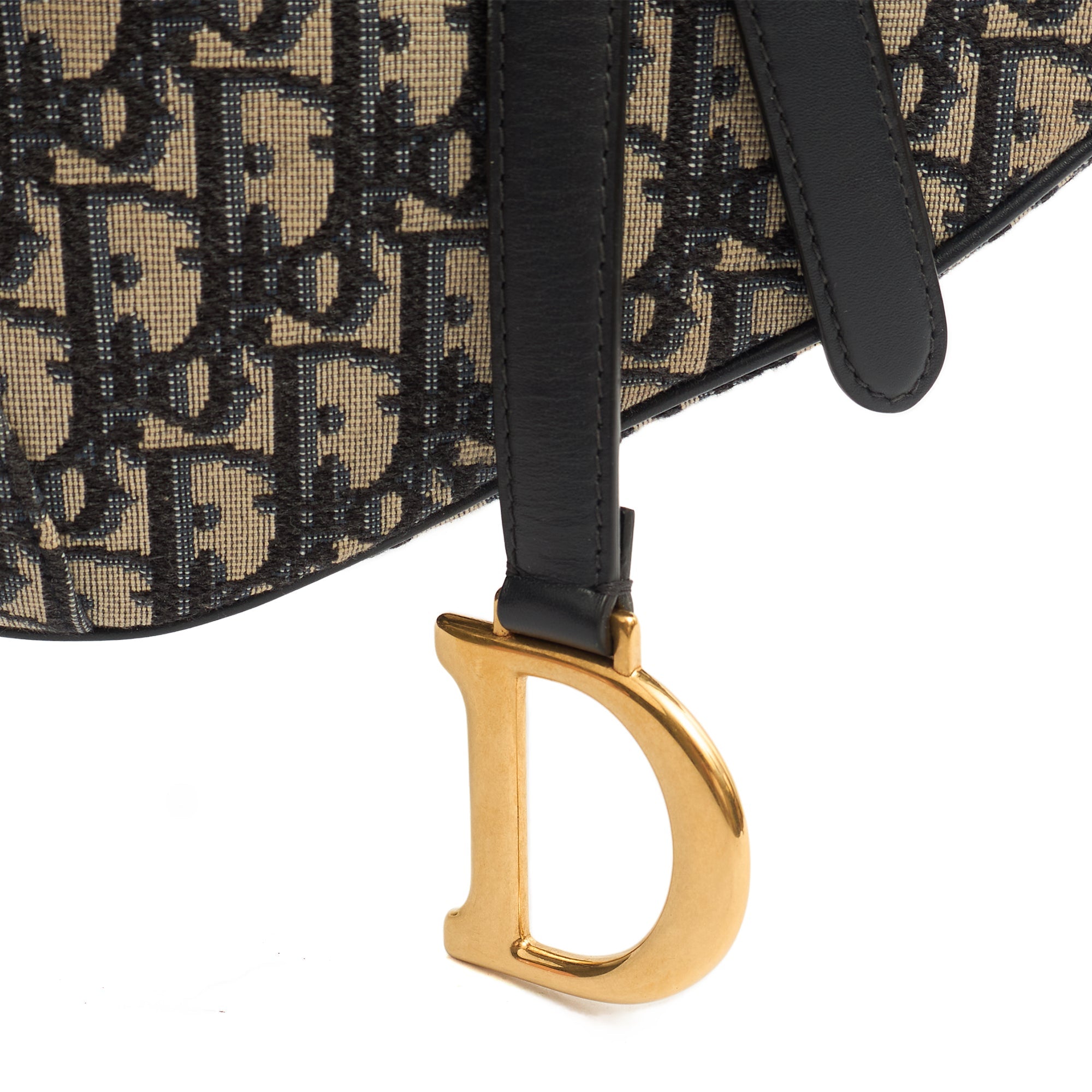 Christian Dior Shoulder Bag Saddle Bag in Blue, Dior Oblique Embroidery — Alternate View 7