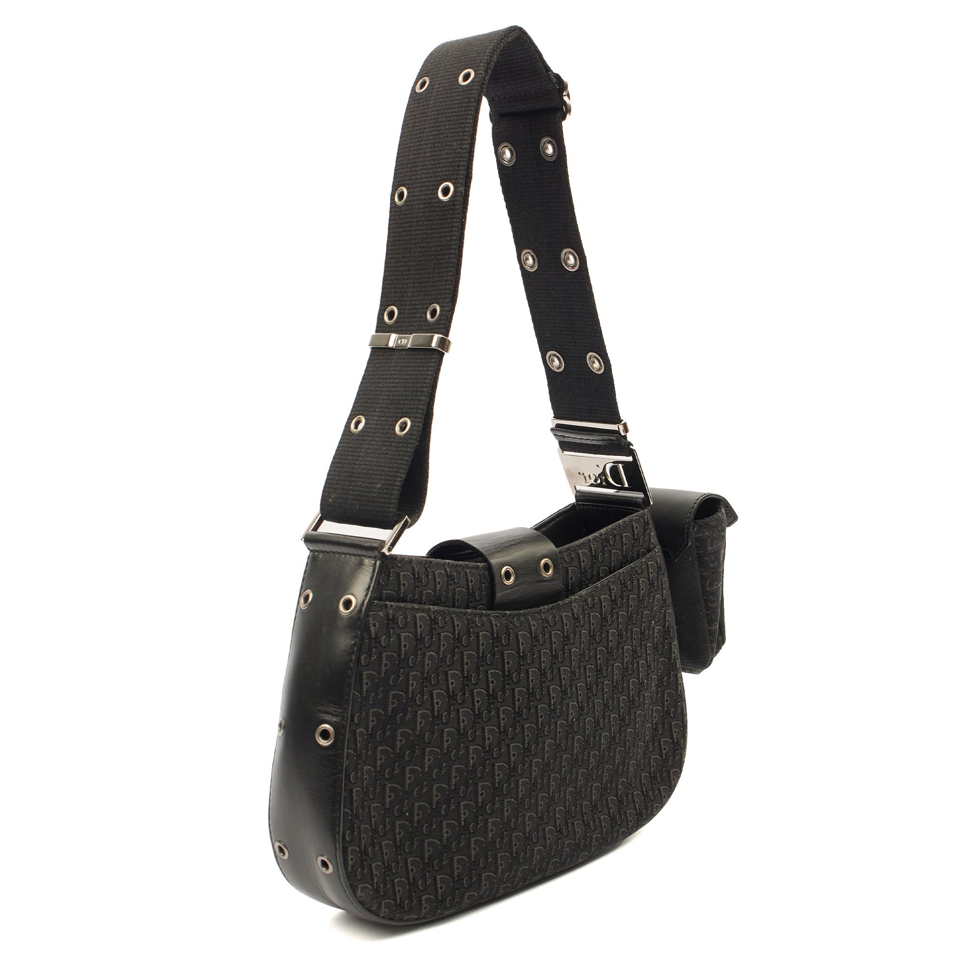 Christian Dior Shoulder Bag Street Chic Columbus in Black, Fabric — Side View