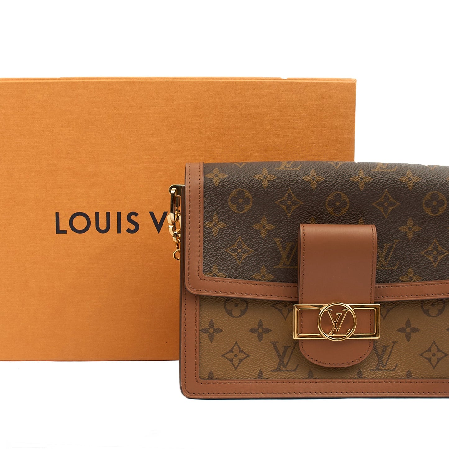 Louis Vuitton Cross Body Dauphine MM Bag in Reverse Monogram, Canvas — Lifestyle View