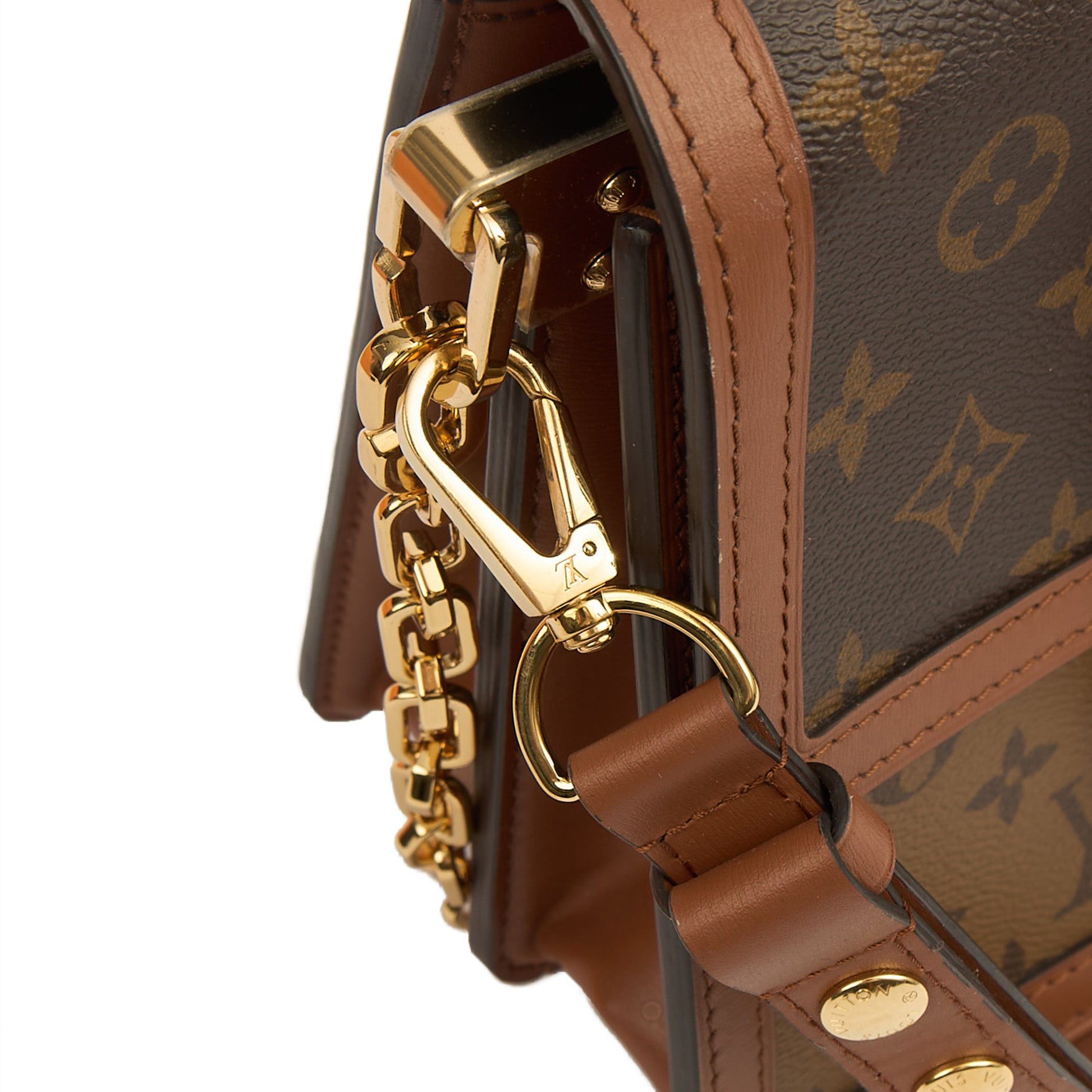 Louis Vuitton Cross Body Dauphine MM Bag in Reverse Monogram, Canvas — Alternate View 13