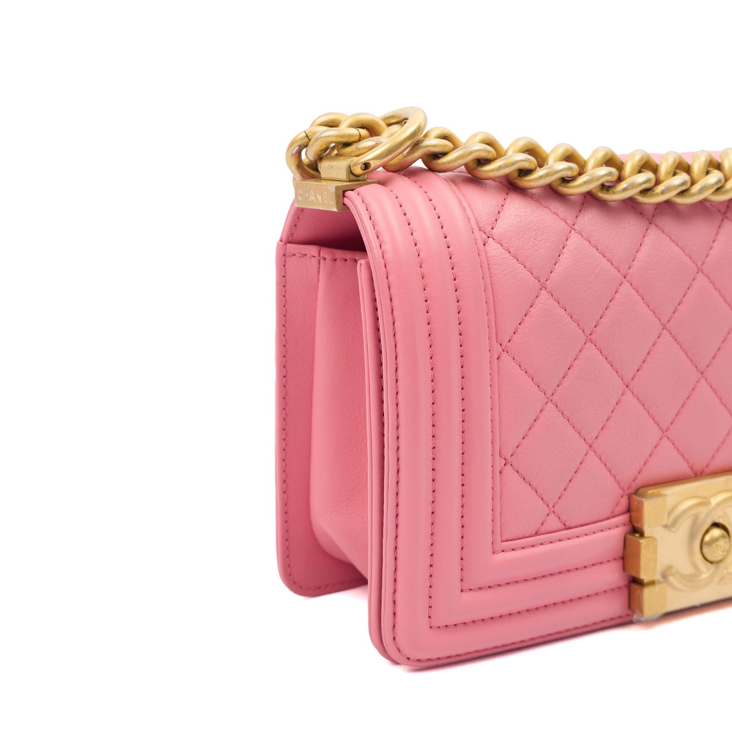 Chanel Mini Bag Boy - Small in Pink, Leather — Alternate View 7