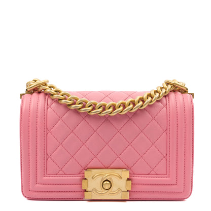 Chanel Mini Bag Boy - Small in Pink, Leather — Alternate View 19