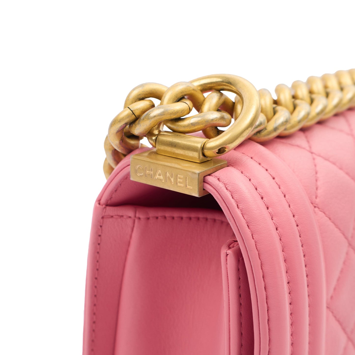 Chanel Mini Bag Boy - Small in Pink, Leather — Alternate View 8