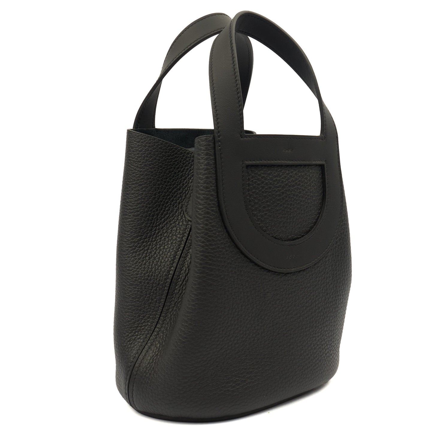 Hermes In The Loop - 18 in Black, Clemence Leather — Back View