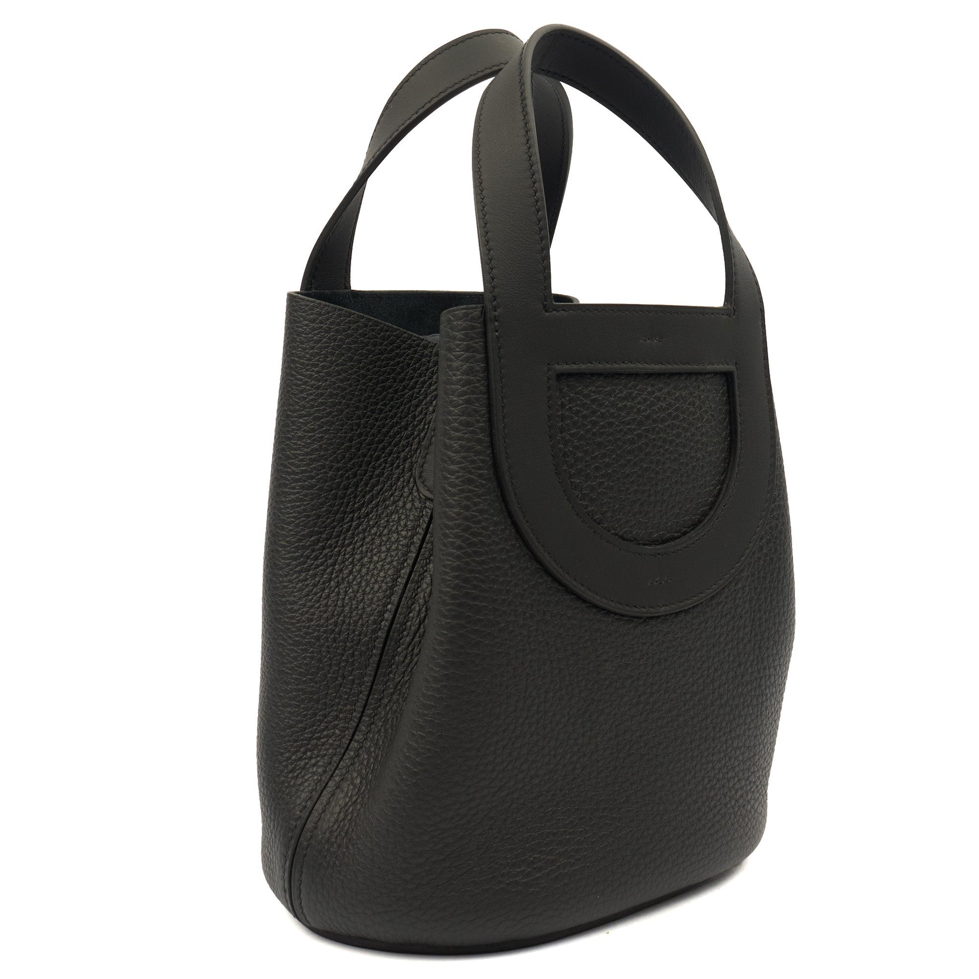 Hermes In The Loop - 18 in Black, Clemence Leather — Back View