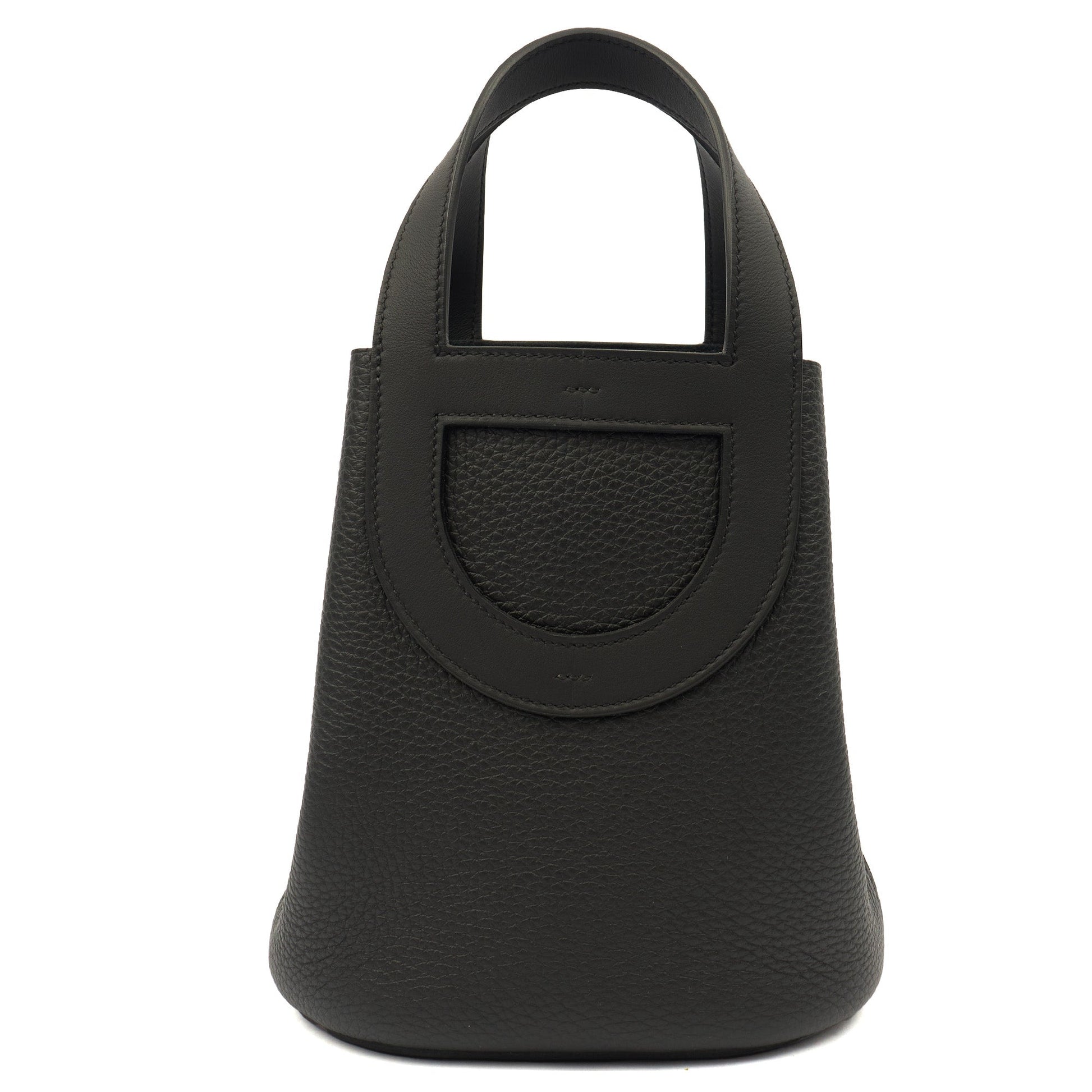Hermes In The Loop - 18 in Black, Clemence Leather — Top View