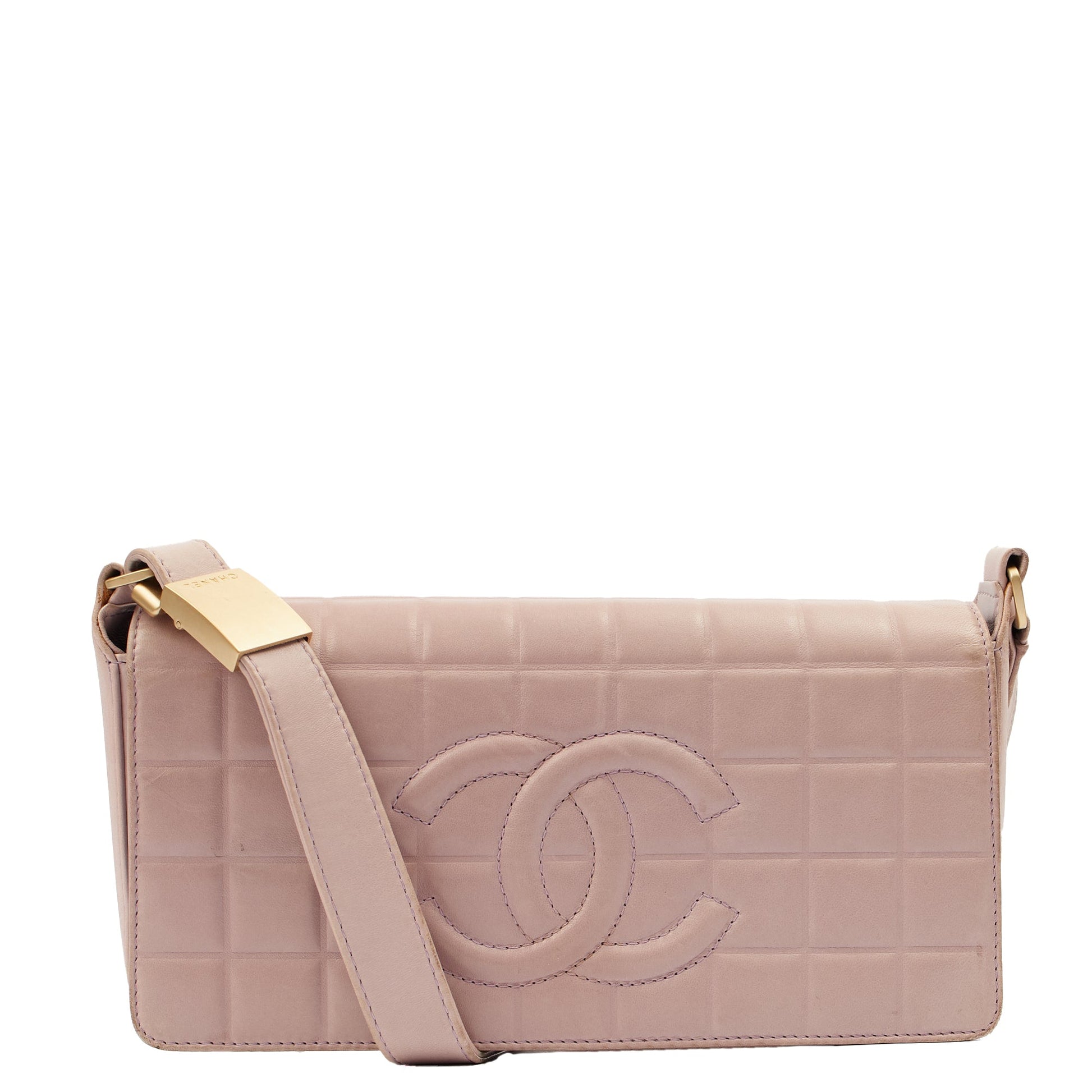 Chanel Shoulder Bag Chocolate Bar Shoulder Bag in Purple, Lambskin Leather — Alternate View 10