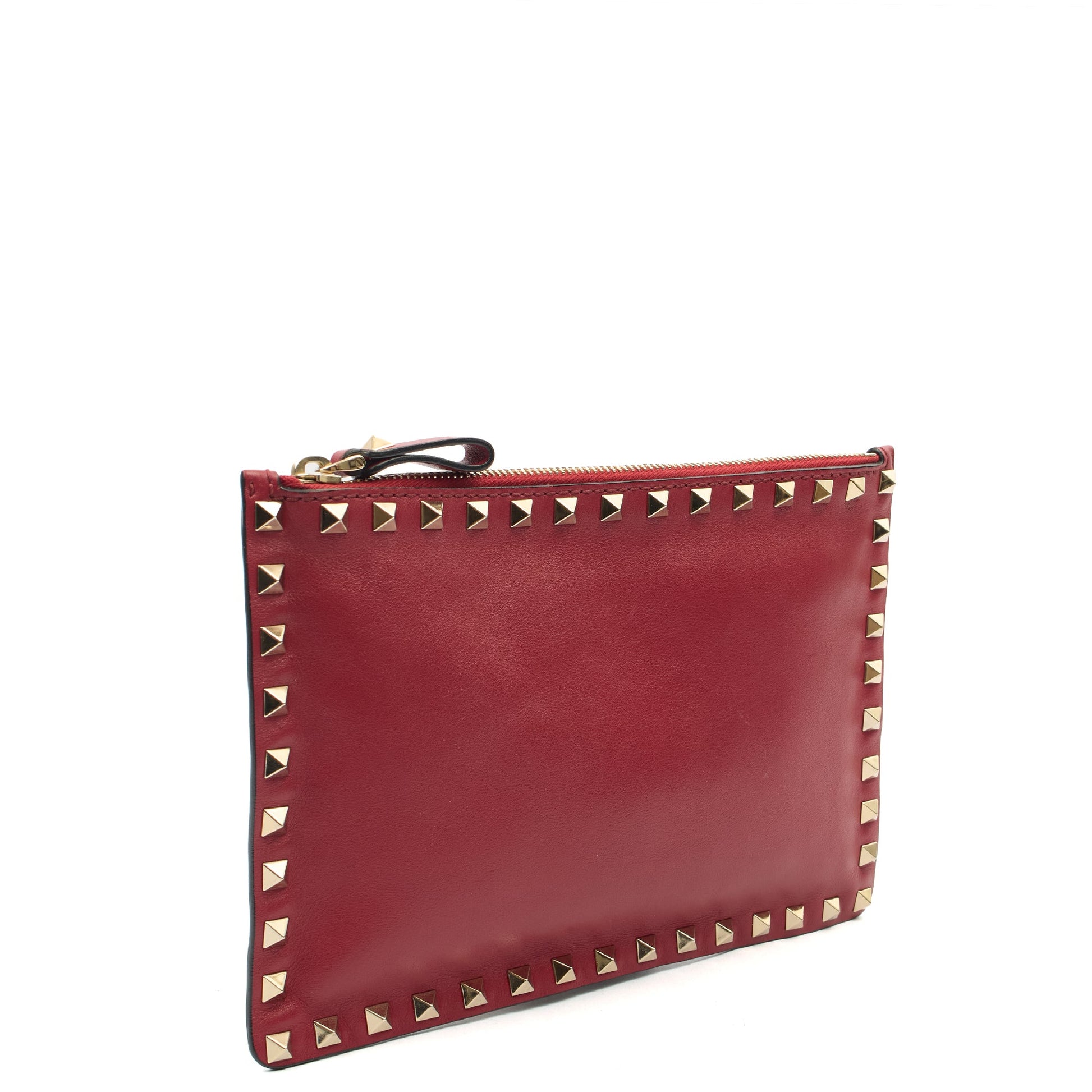 Valentino Clutch Rockstud Pouch in Red, Leather — Alternate View 8