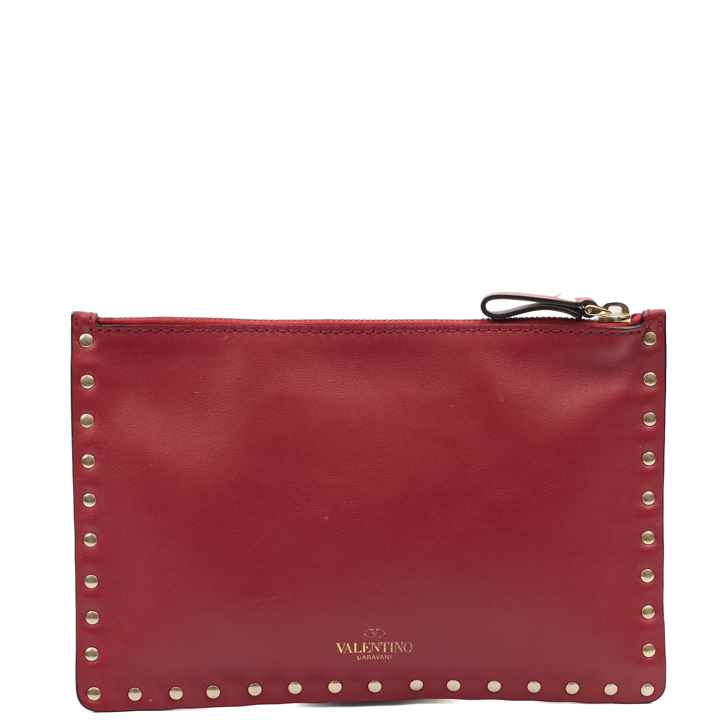 Valentino Clutch Rockstud Pouch in Red, Leather — Alternate View 13