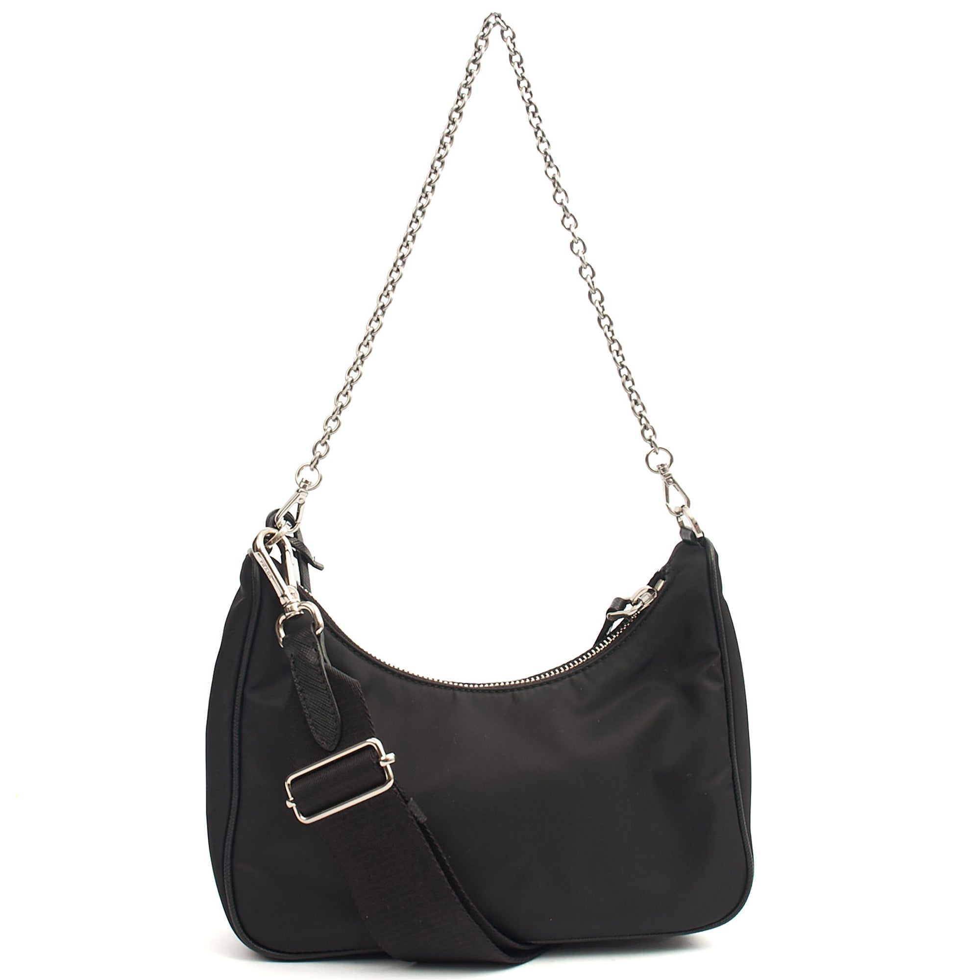 Prada Cross Body Re-Edition 2005 Re-Nylon Bag in Black, Nylon — Back View