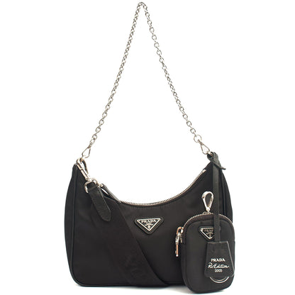 Prada Cross Body Re-Edition 2005 Re-Nylon Bag in Black, Nylon — Alternate View 17