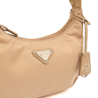 Prada Mini Bag Re-edition 2000 Nylon Mini Bag in Neutral, Nylon — Alternate View 8