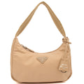 Prada Mini Bag Re-edition 2000 Nylon Mini Bag in Neutral, Nylon — Front View