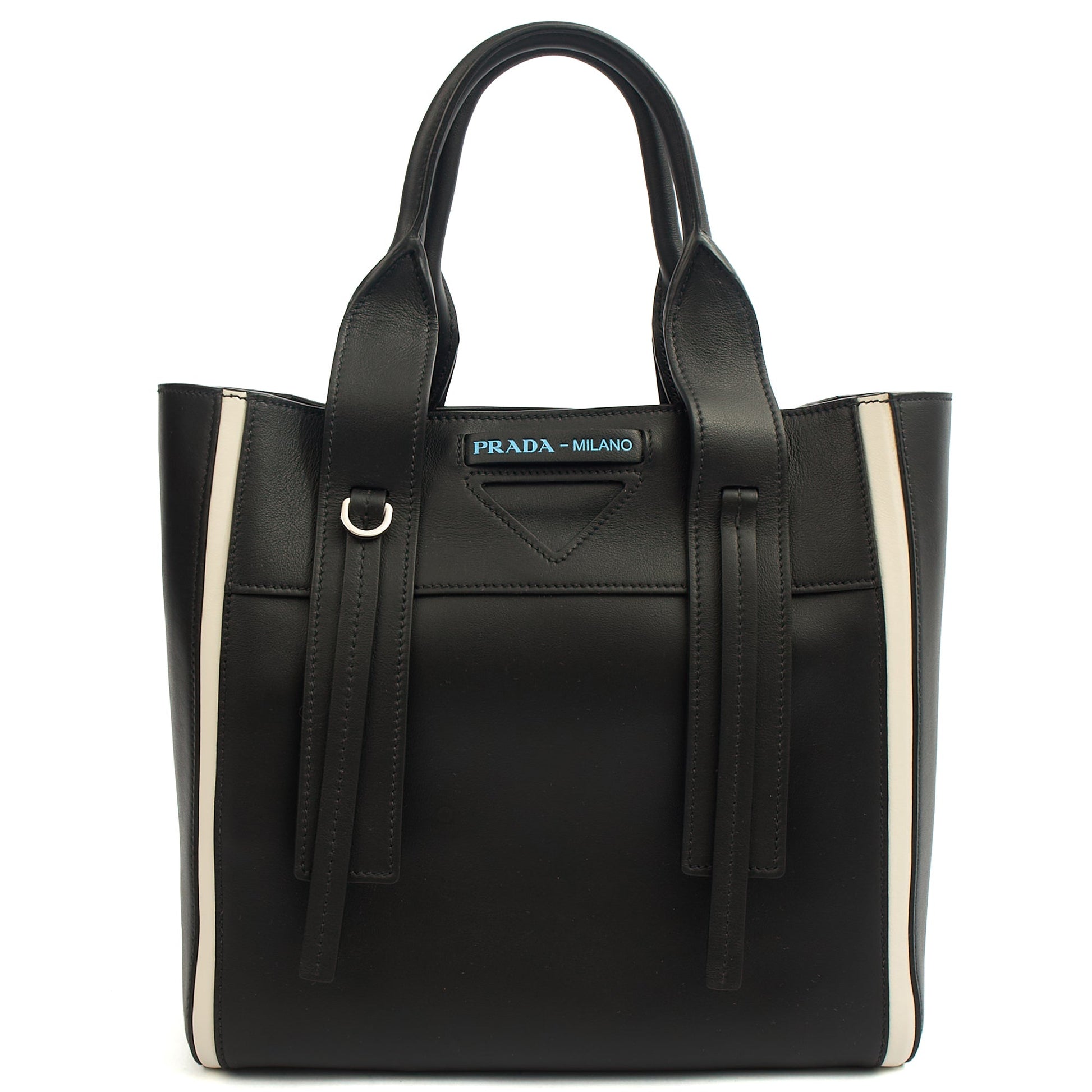 Prada Tote Tote in Black, Leather — Front View