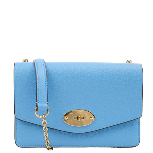 Mulberry Cross Body Darley Shoulder Bag  in Cornflour, Leather — Front View